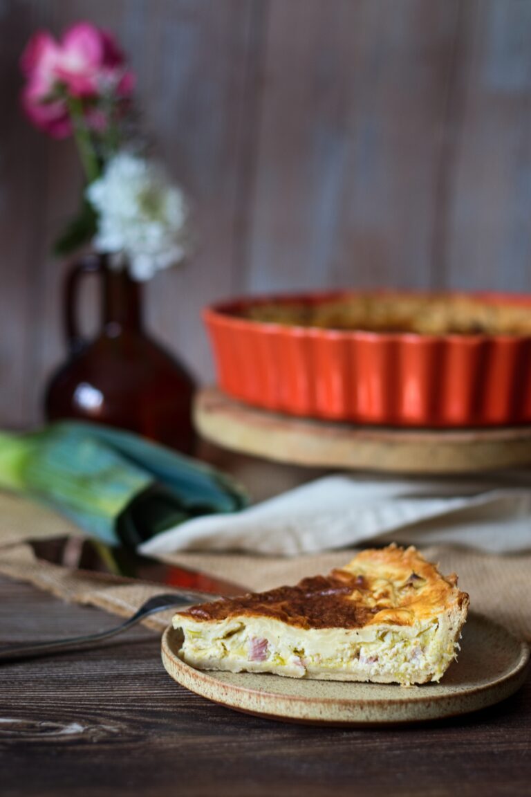 Pórkový quiche se šunkou