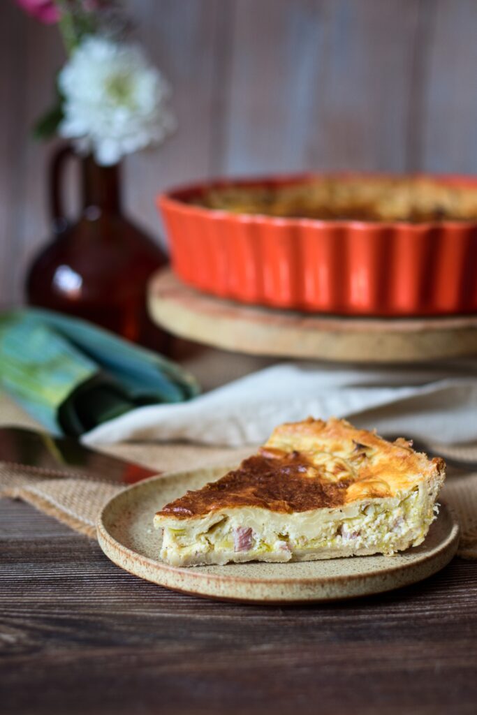 Pórkový quiche se šunkou