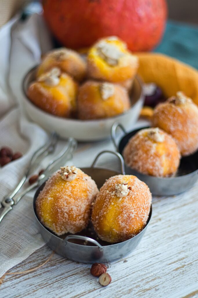 Dýňové koblížky s lískooříškovým krémem