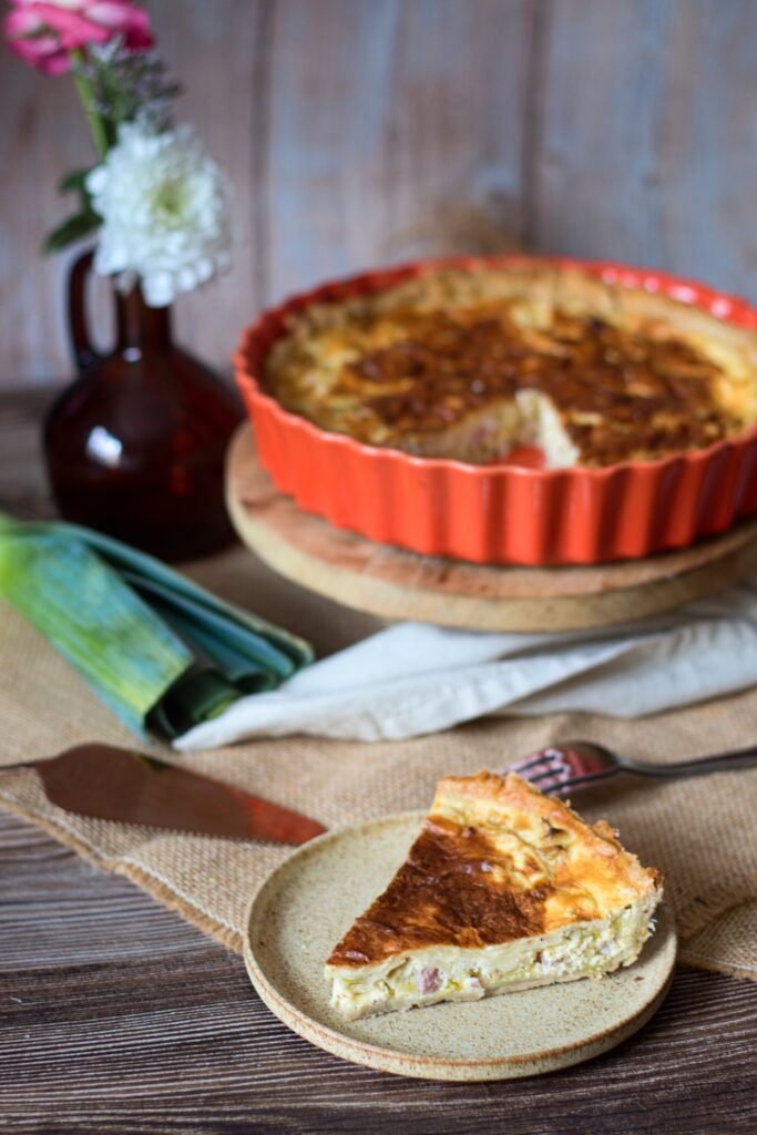 Pórkový quiche se šunkou