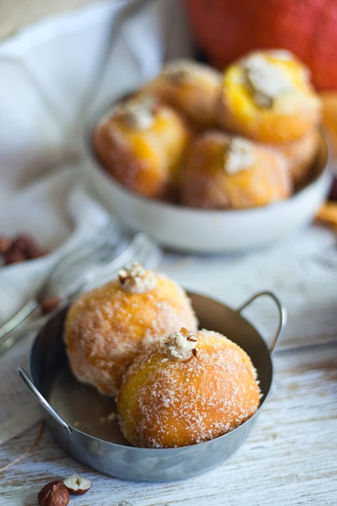 Dýňové koblížky s lískooříškovým krémem